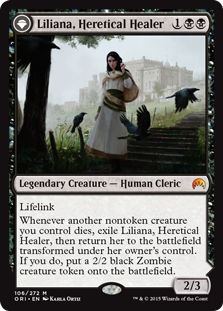 Liliana, Heretical Healer -> Liliana, Defiant Necromancer - Magic Origins