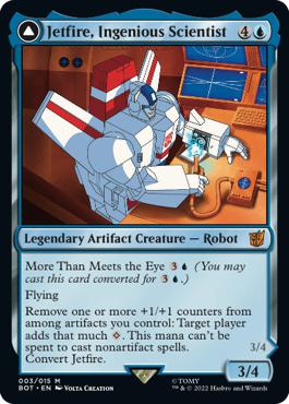 Jetfire, Ingenious Scientist -> Jetfire, Air Guardian - The Brothers' War Transformers Cards