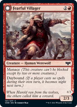 Fearful Villager -> Fearsome Werewolf - Innistrad: Crimson Vow