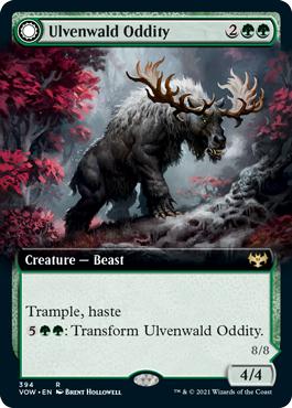 Ulvenwald Oddity -> Ulvenwald Behemoth - Innistrad: Crimson Vow