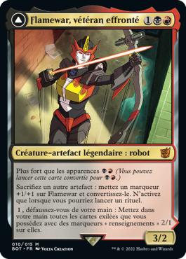 Flamewar, vétéran effronté -> Flamewar, agent débrouillard - La Guerre Fratricide Transformers Cards
