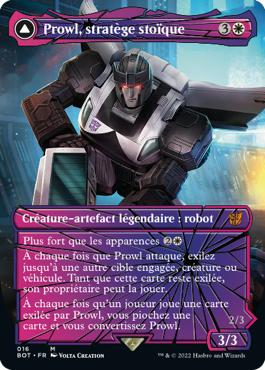Prowl, stratège stoïque -> Prowl, véhicule de poursuite - La Guerre Fratricide Transformers Cards