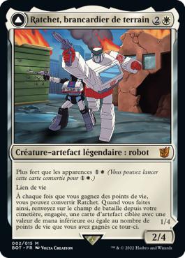 Ratchet, brancardier de terrain -> Ratchet, coureur de sauvetage - La Guerre Fratricide Transformers Cards