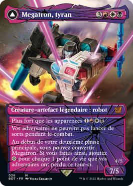 Megatron, tyran -> Megatron, force destructrice - La Guerre Fratricide Transformers Cards
