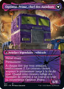 Optimus Prime, chef des Autobots - La Guerre Fratricide Transformers Cards