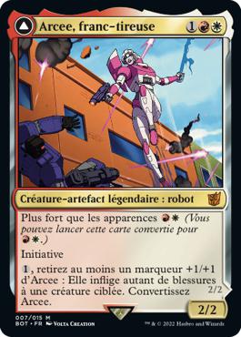 Arcee, franc-tireuse -> Arcee, coupé acrobatique - La Guerre Fratricide Transformers Cards